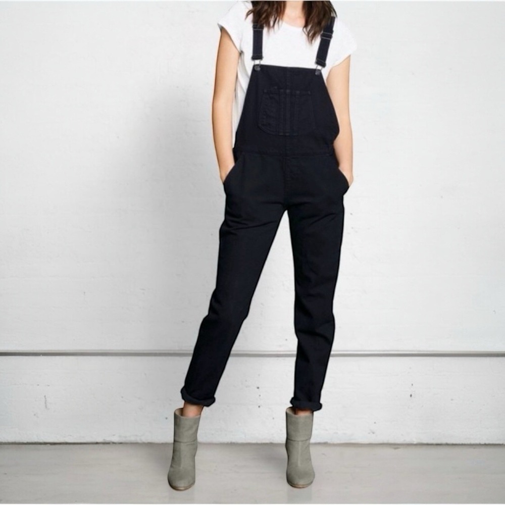Rag‎ & Bone Black Denim Overalls Jumpsuit Sz XS
